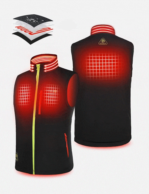 Mens 4 Zone Heated Vest Soft Shell with Battery Kit-2