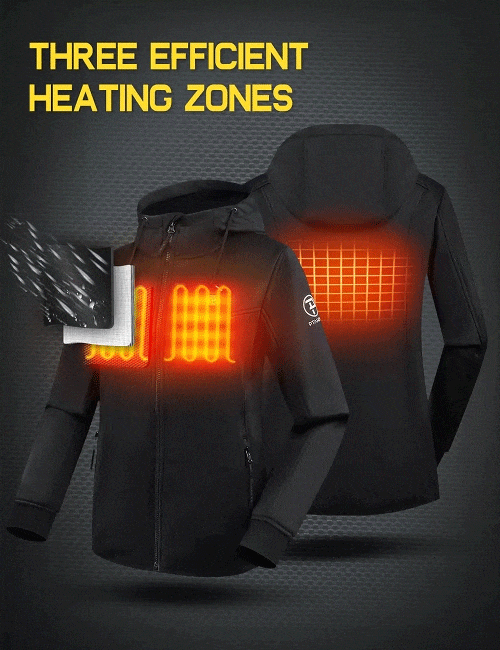 Womens 3 Zone Water-Resistant Heated Hoodie with Battery Kit-Black-2